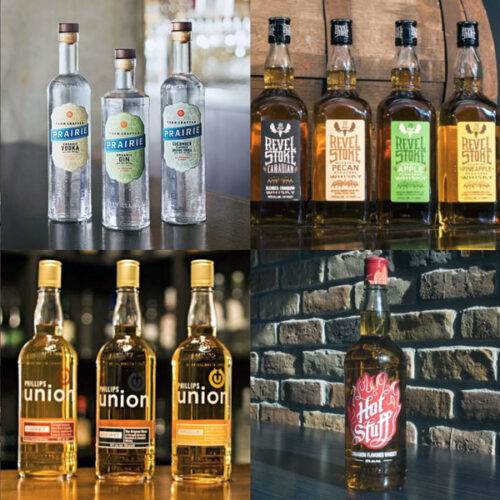 Collection of Phillips Distilling Co. liquor brands