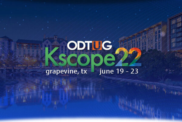 Logo for ODTUG KSCOPE 2022 in Grapevine, TX