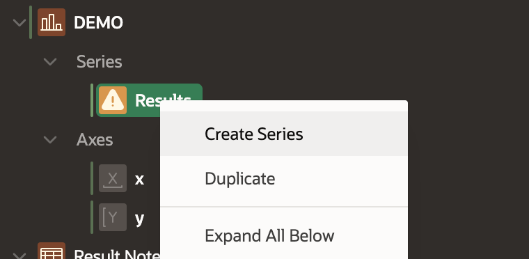 For some types of charts, you'll need to create multiple Series in Oracle APEX