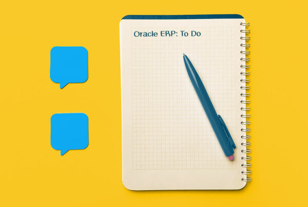 A picture of a notepad with "Oracle ERP: To Do" written at the top.